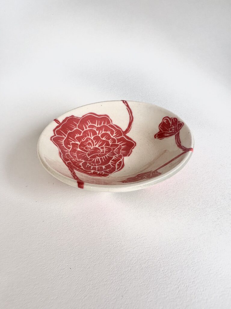 Sgraffito Floral - Red