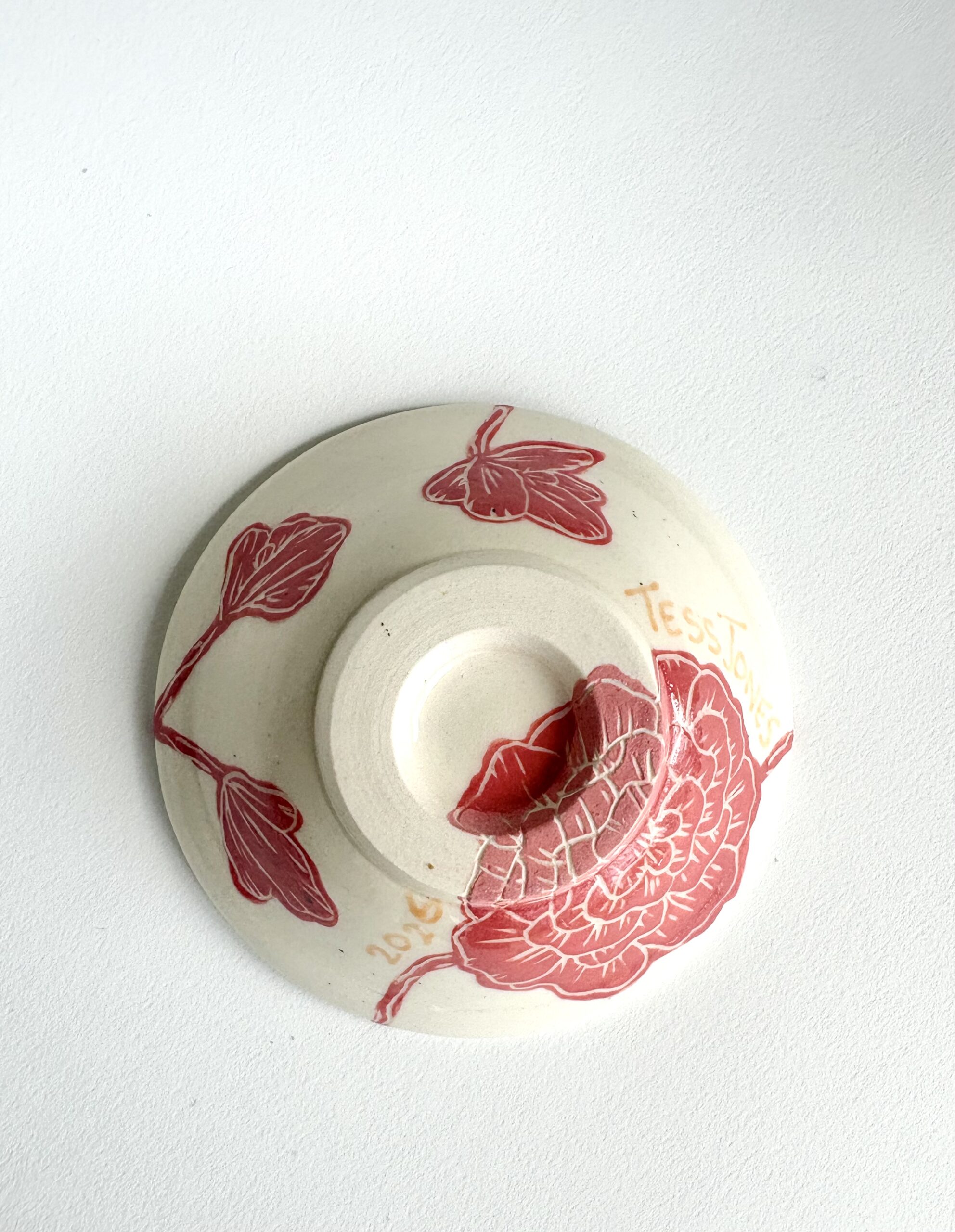 Sgraffito Floral - Red - Image 5